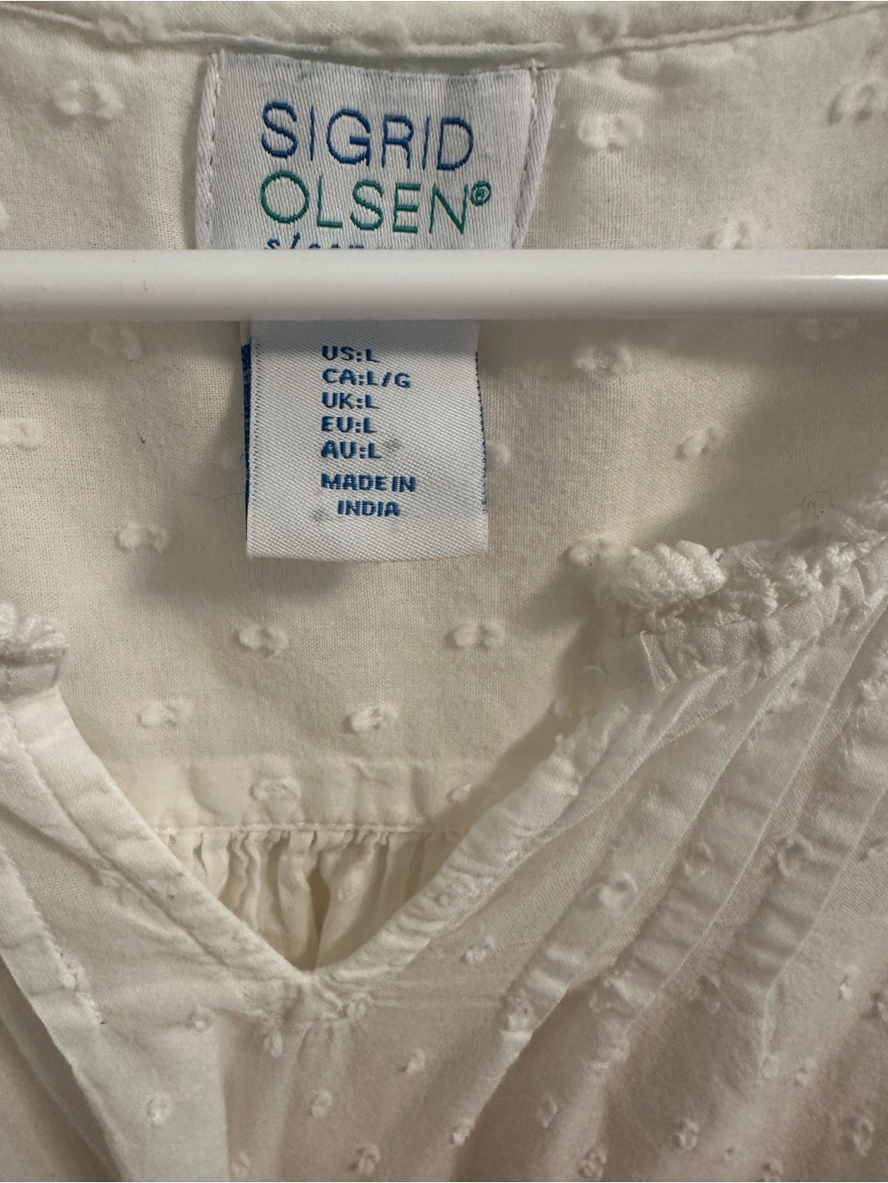 Sigrid Olsen White Swiss Dot Sleeveless Nightgown - Picture 2 of 3